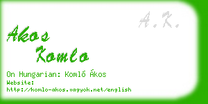 akos komlo business card