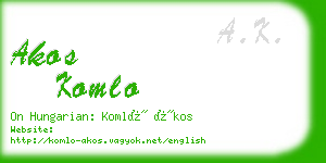 akos komlo business card